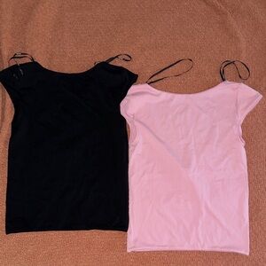 Forever 21 Off-Shoulder Camisole Duo - Black & Light Pink